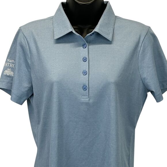 Travis Mathew Patron Tequila Golf Polo Shirt Womens Small Golfer Golfing Blue - Picture 1 of 11